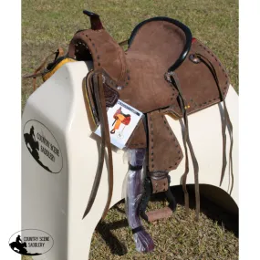 13" Double T  Youth/Pony Chocolate Roughout Barrel Saddle