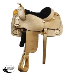 16", 17" Showman™ full rough out leather training saddle with suede leather seat..