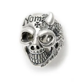 50/50 Master Skull Ring with Right Horn