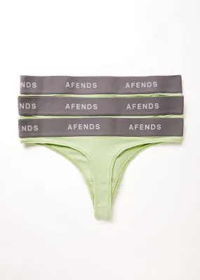 AFENDS Womens Molly - G-String Briefs 3 Pack - Lime Green