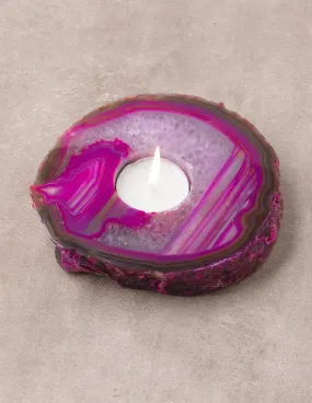 Agate Candle Holder - Rose - As-Is-Clearance