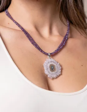 Amethyst Stalactite Beaded Necklace - One Of A Kind