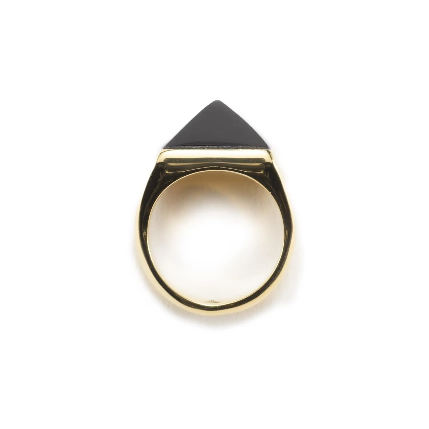 Aneko Brass And Horn Pyramid Ring