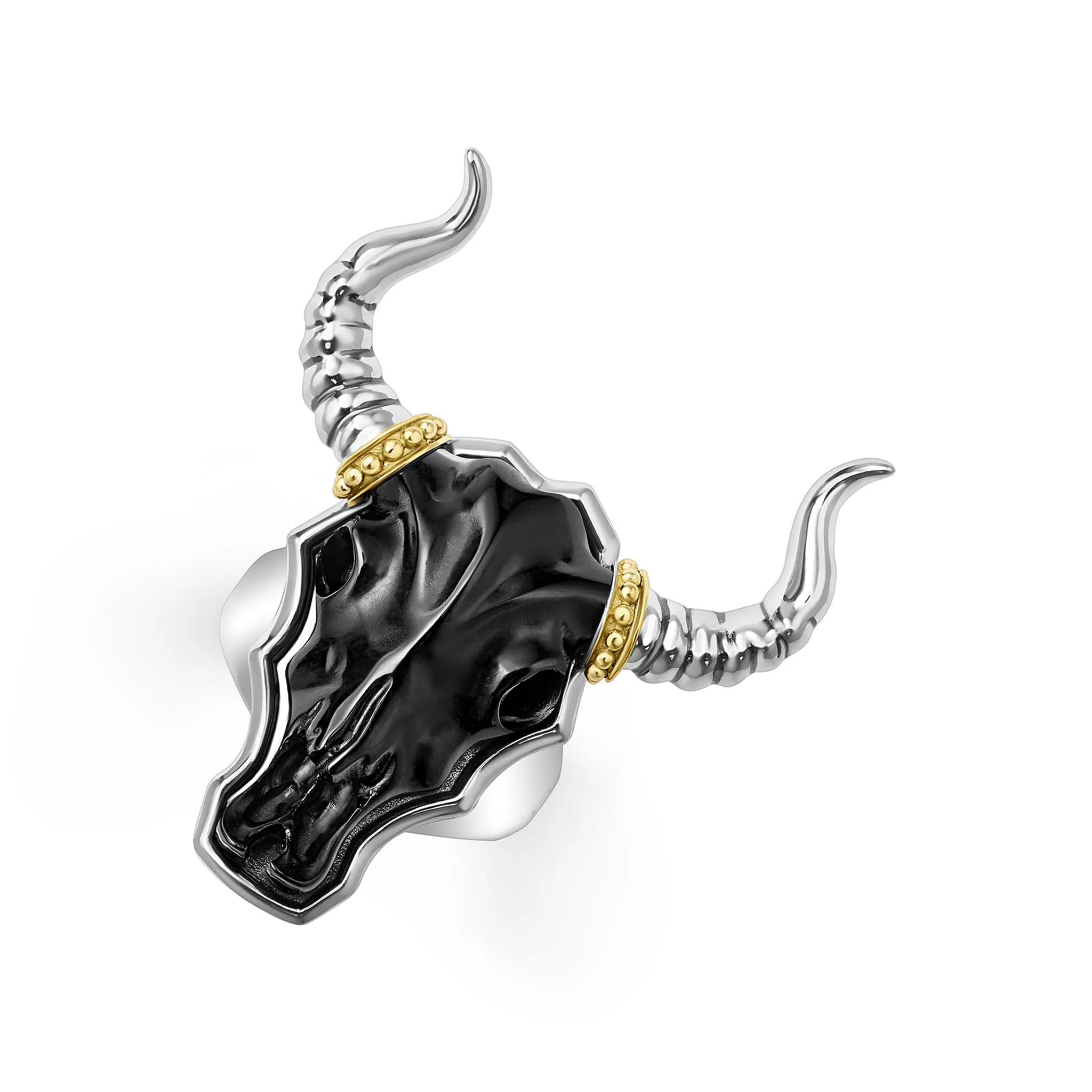 Anthem Black Agate Long Horn Ring