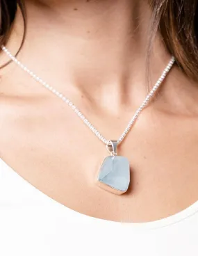 Aquamarine Silver Necklace - One Of A Kind