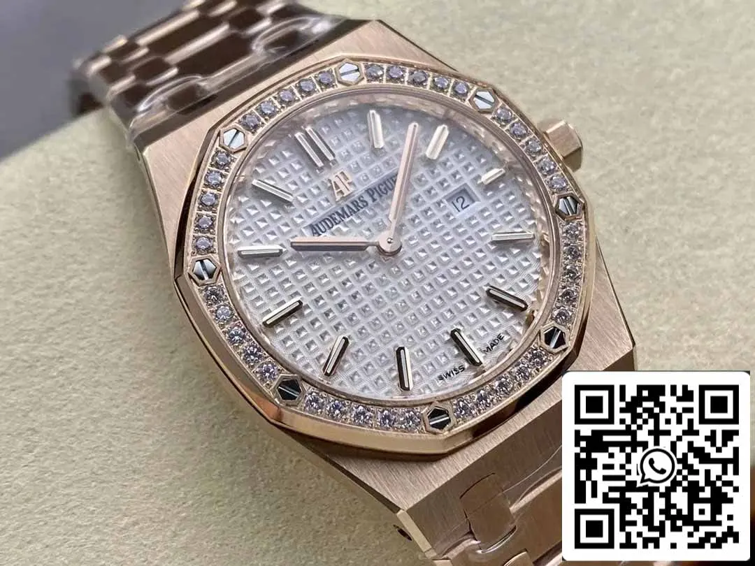 Audemars Piguet 67651 Quartz 33mm 1:1 Best Edition ZF Factory White Dial Rose Gold Diamond