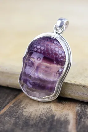 Banded Amethyst Intuitive Buddha Pendant