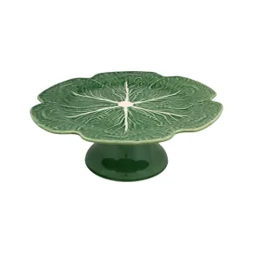 Bordallo Pinheiro Green Cabbage Cake Stand, 31cm