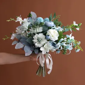 Bridal Bouquet Vintage Sapphire Blue for Wedding Party Proposal