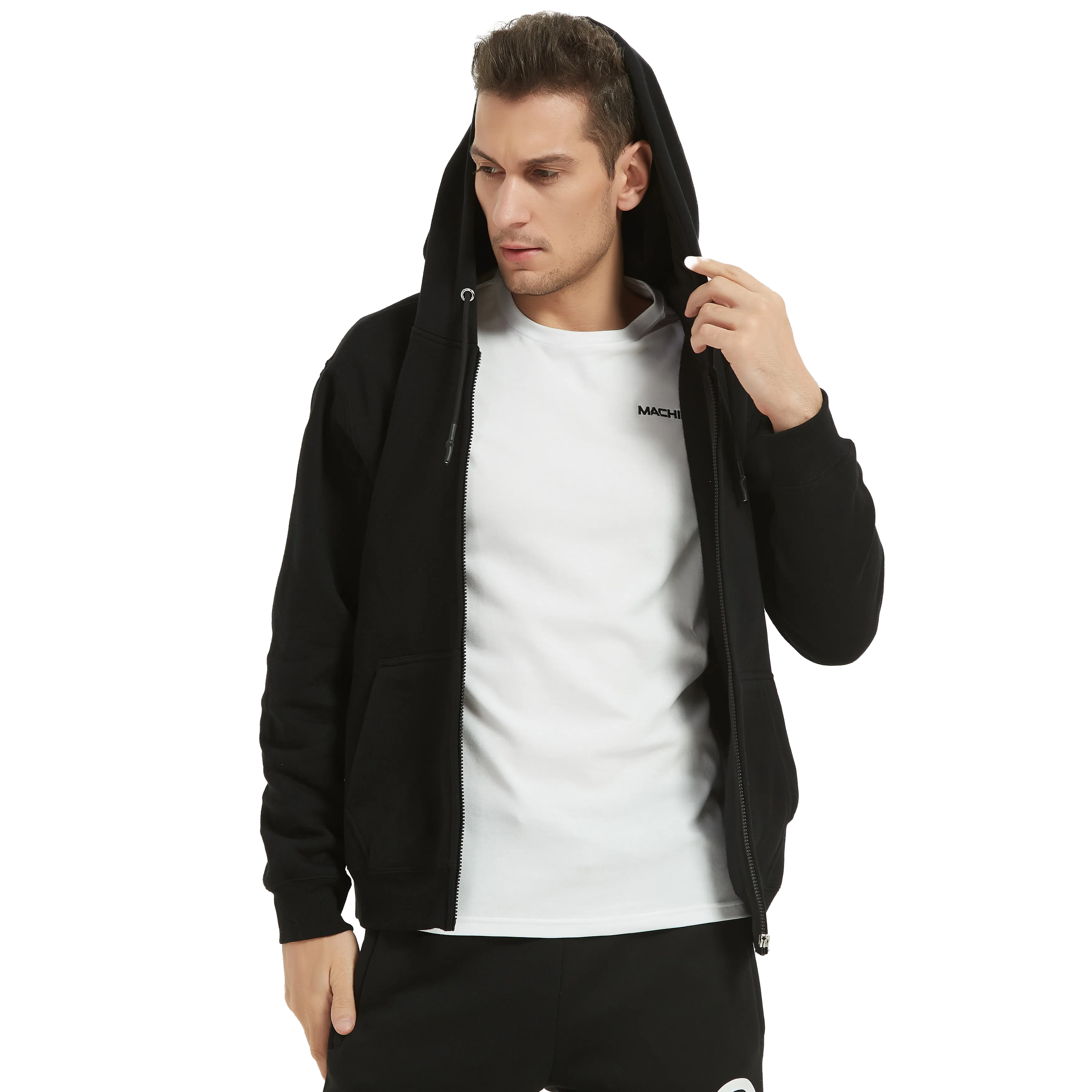 Brooklyn Full Zip Hoodies - 83rd Street - Black