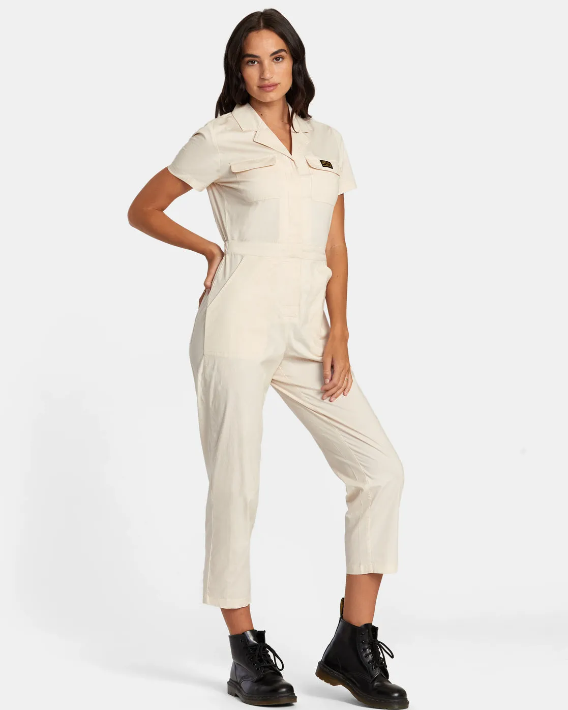 Dayshift Collection Jumpsuit - Latte