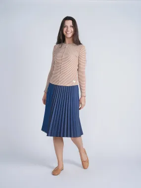 Denim Pleated Skirt