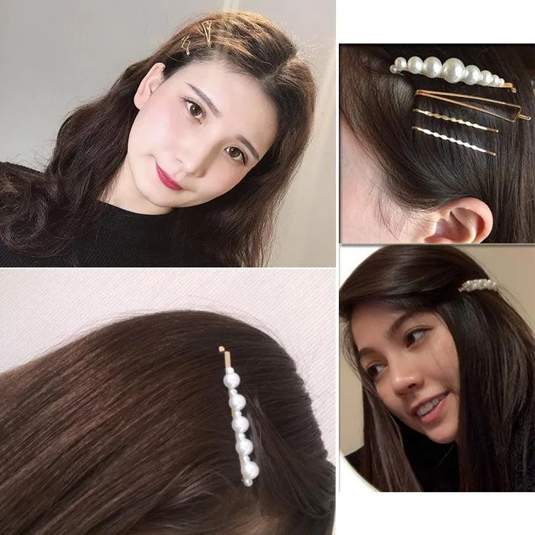 Elegant Pearl-Studded Fashion Hair Clips for Women - Bridal Headdress and Party Accessories