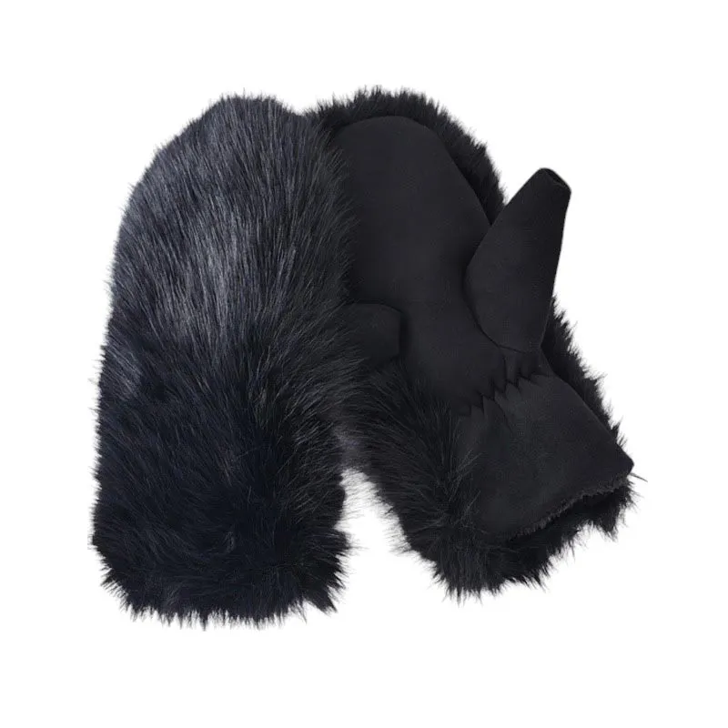 Faux Fuzzy Fur Mitten Gloves