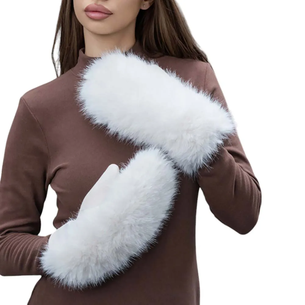 Faux Fuzzy Fur Mitten Gloves