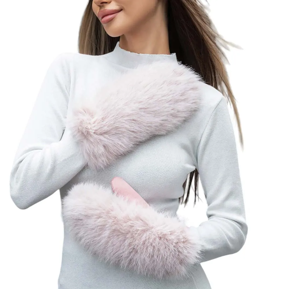 Faux Fuzzy Fur Mitten Gloves