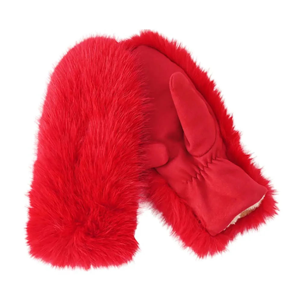 Faux Fuzzy Fur Mitten Gloves