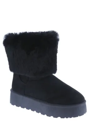 Fuzzy Faux Fur Slip On Boots