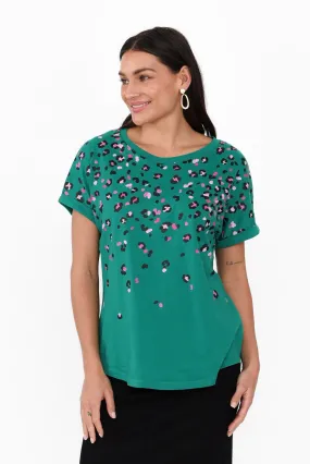 Hailey Green Animal Cotton Tee