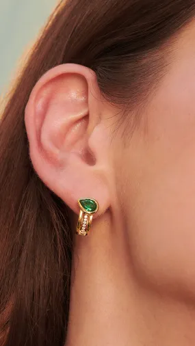 Jaia Earrings Emerald 18K Gold Plated