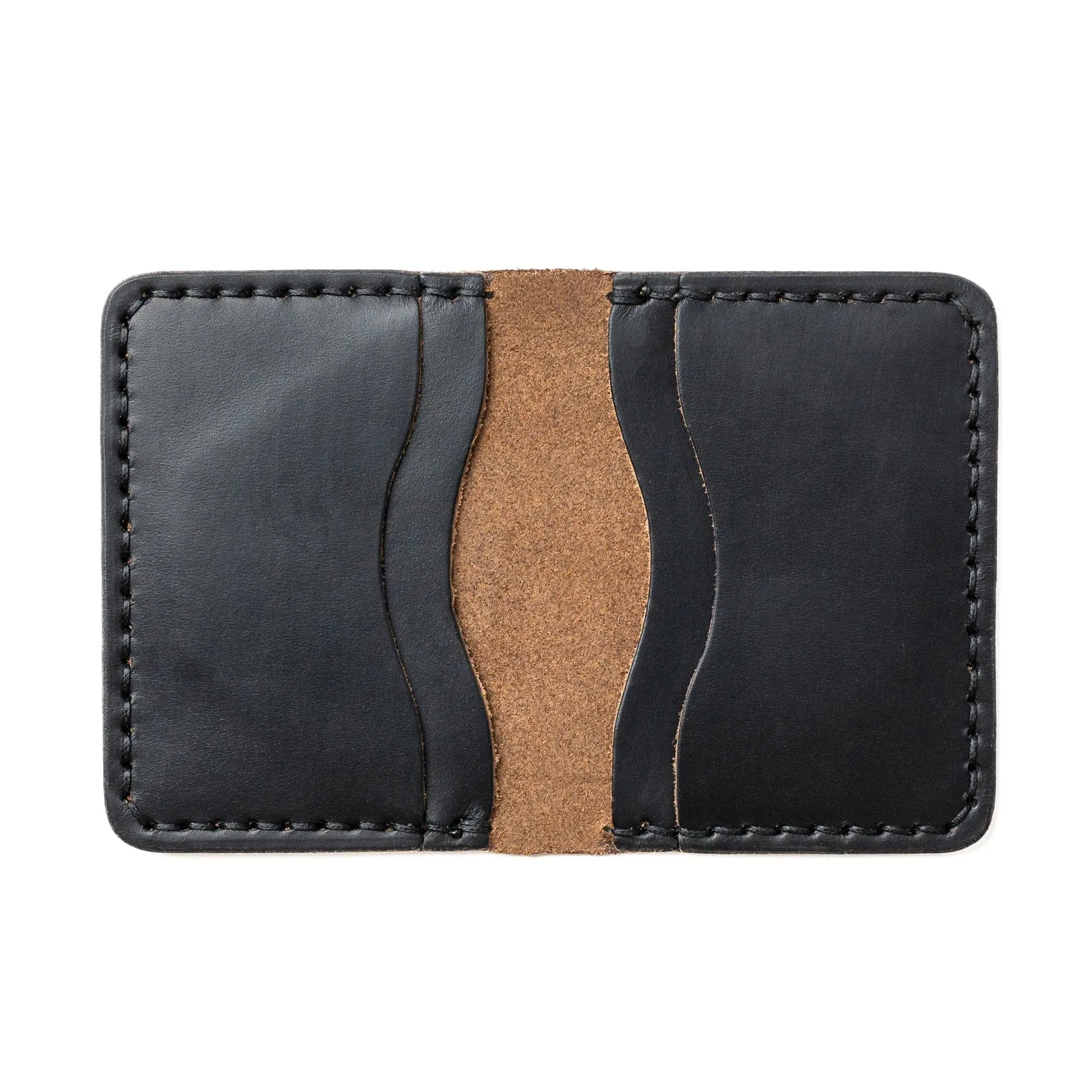 Leather 5 Card Wallet - Black