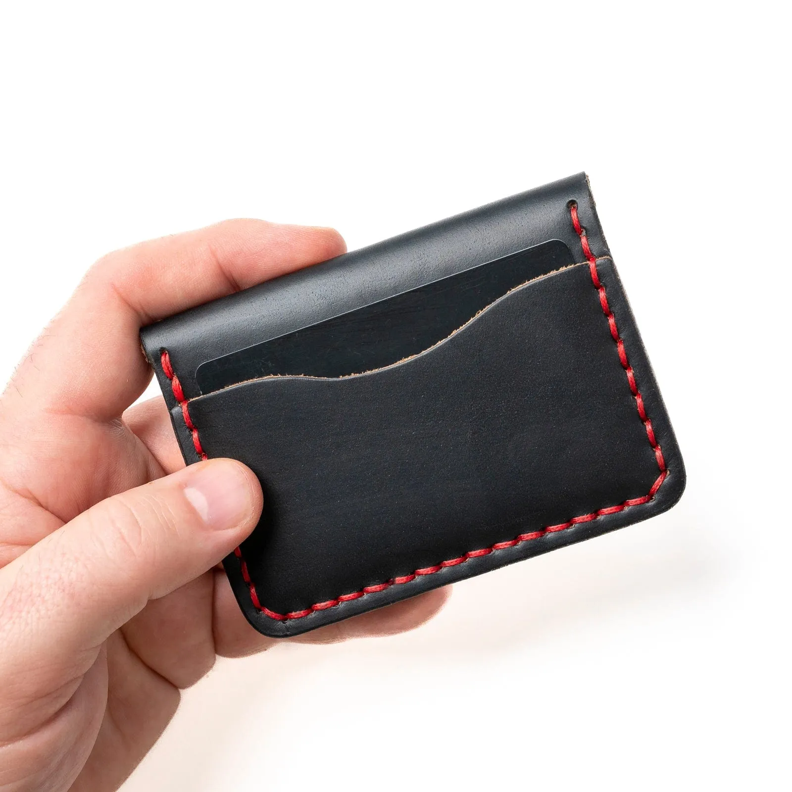 Leather 5 Card Wallet - Black