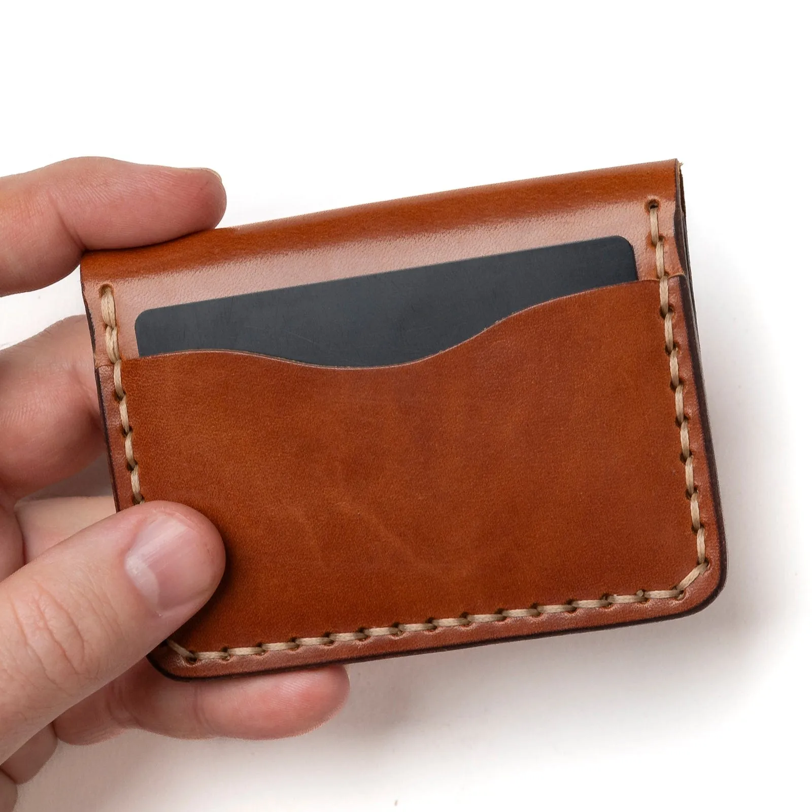 Leather 5 Card Wallet - Whiskey