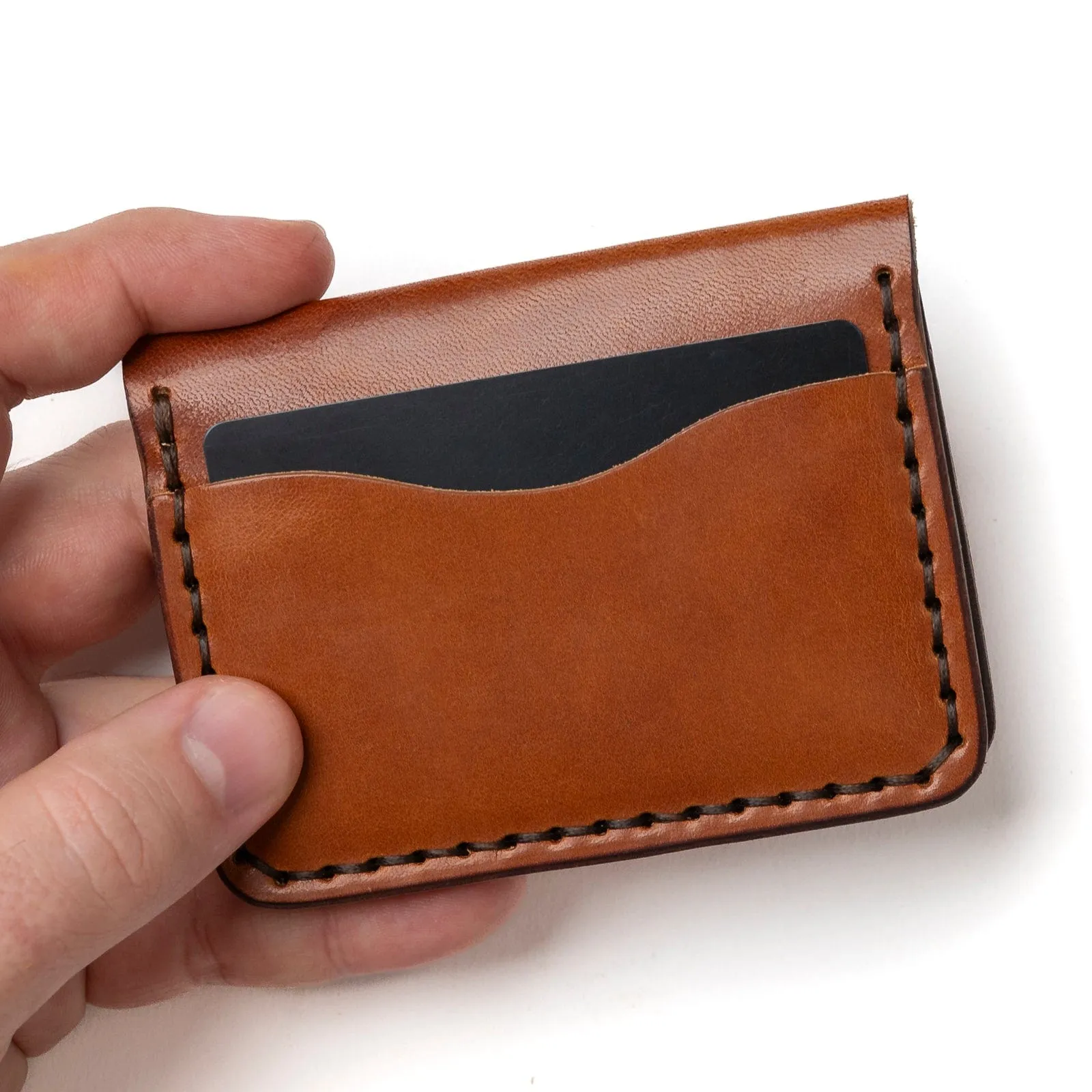 Leather 5 Card Wallet - Whiskey