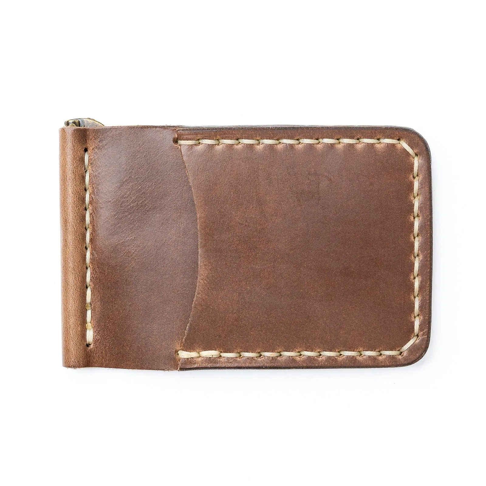 Leather Money Clip Wallet - Natural