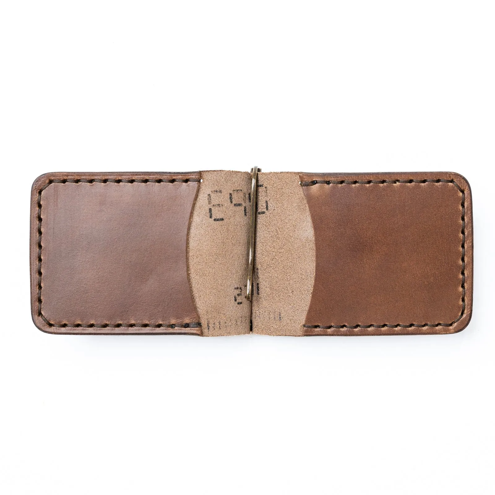 Leather Money Clip Wallet - Natural