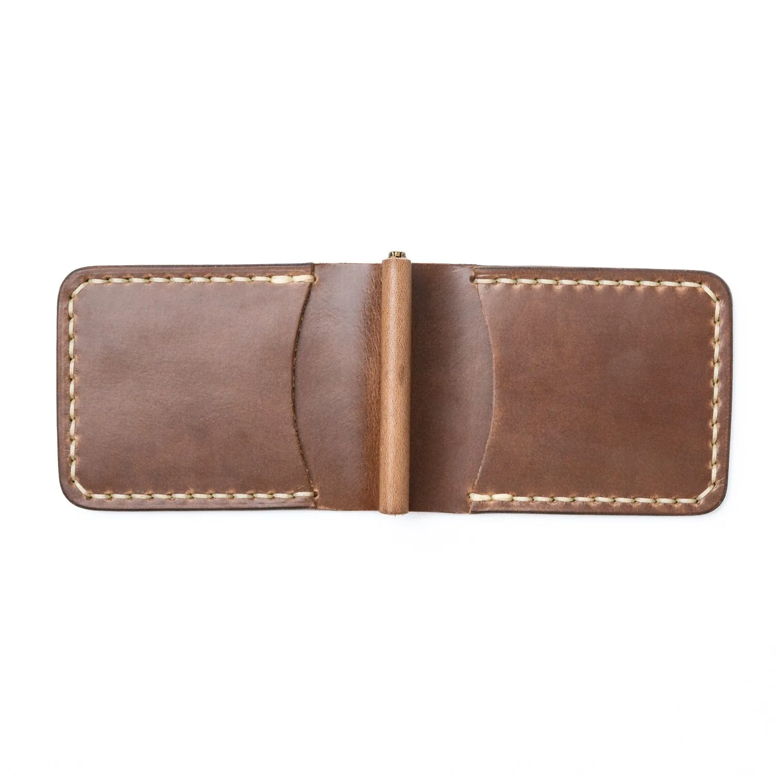 Leather Money Clip Wallet - Natural