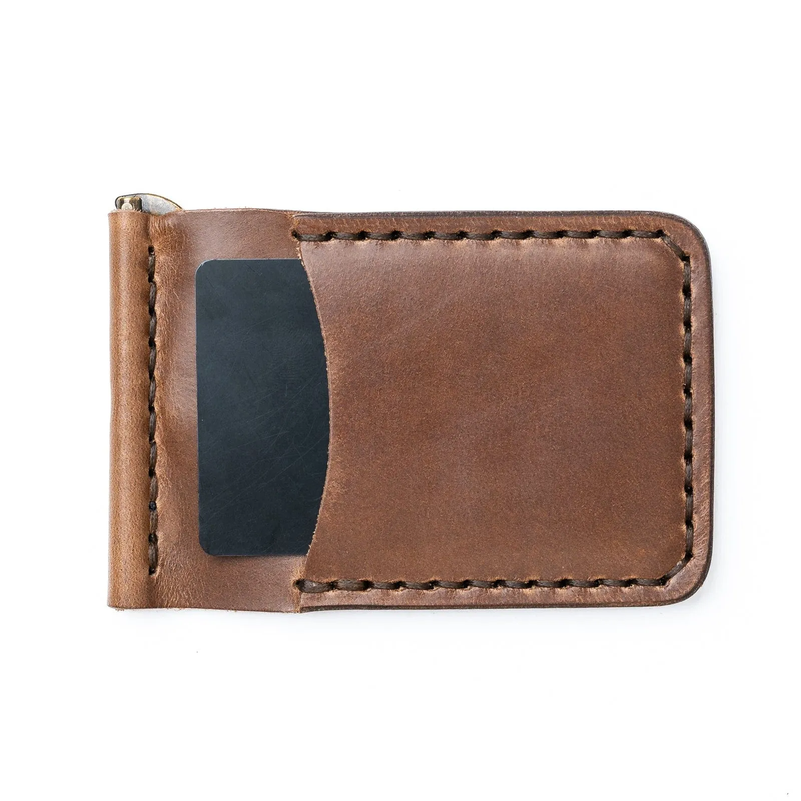 Leather Money Clip Wallet - Natural