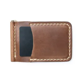 Leather Money Clip Wallet - Natural