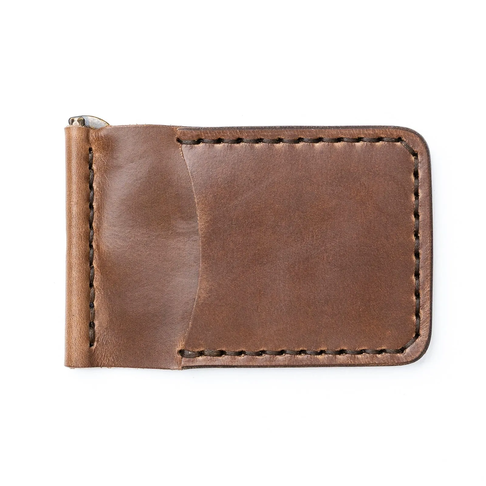 Leather Money Clip Wallet - Natural