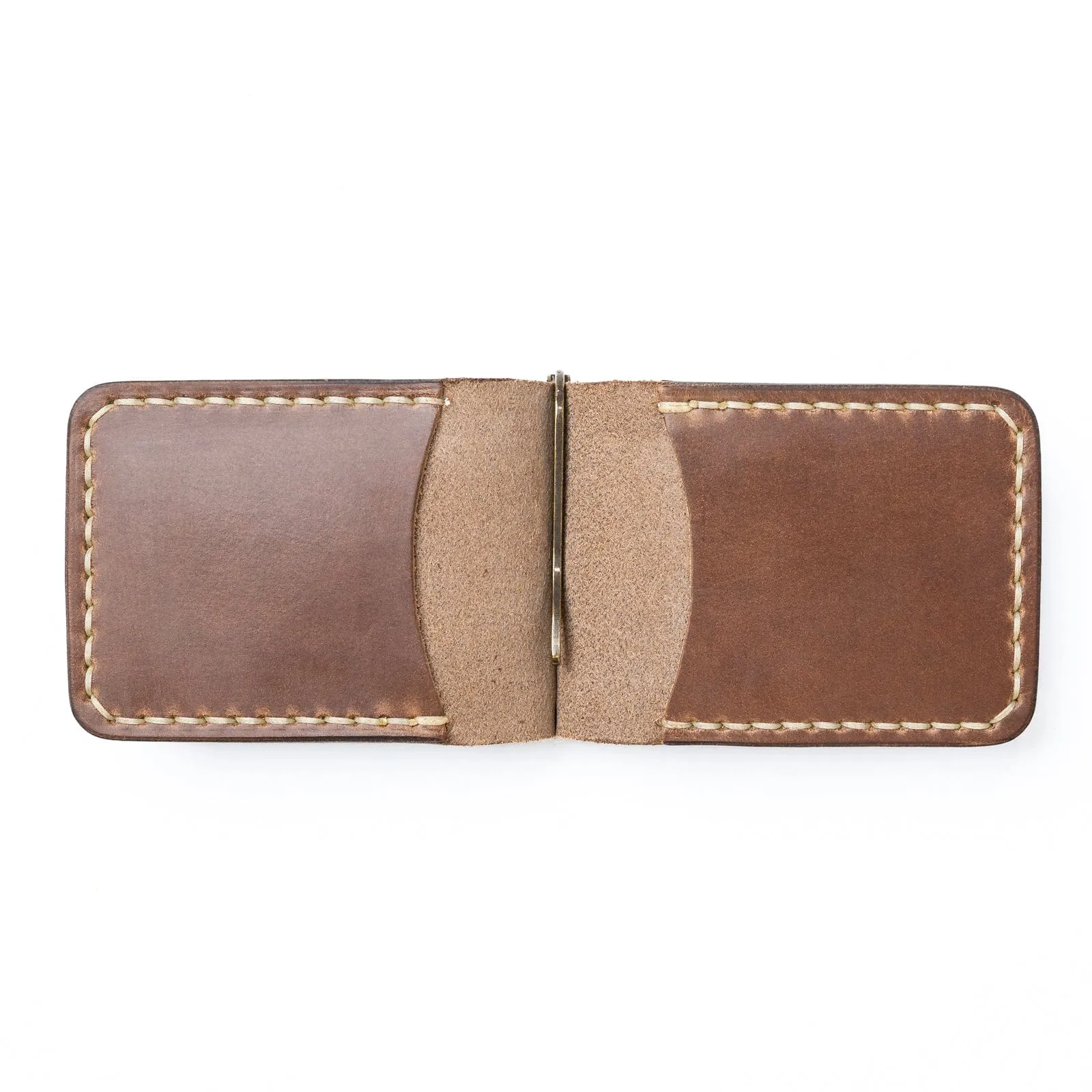 Leather Money Clip Wallet - Natural