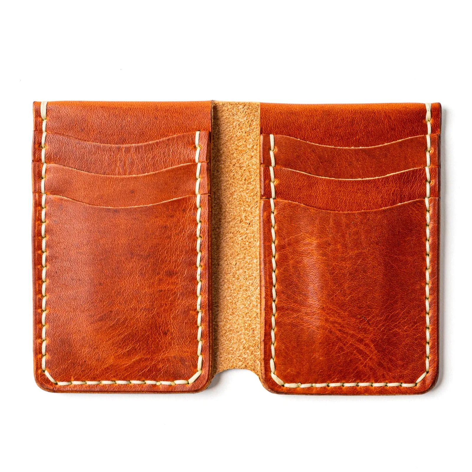 Leather Vertical Wallet - English Tan