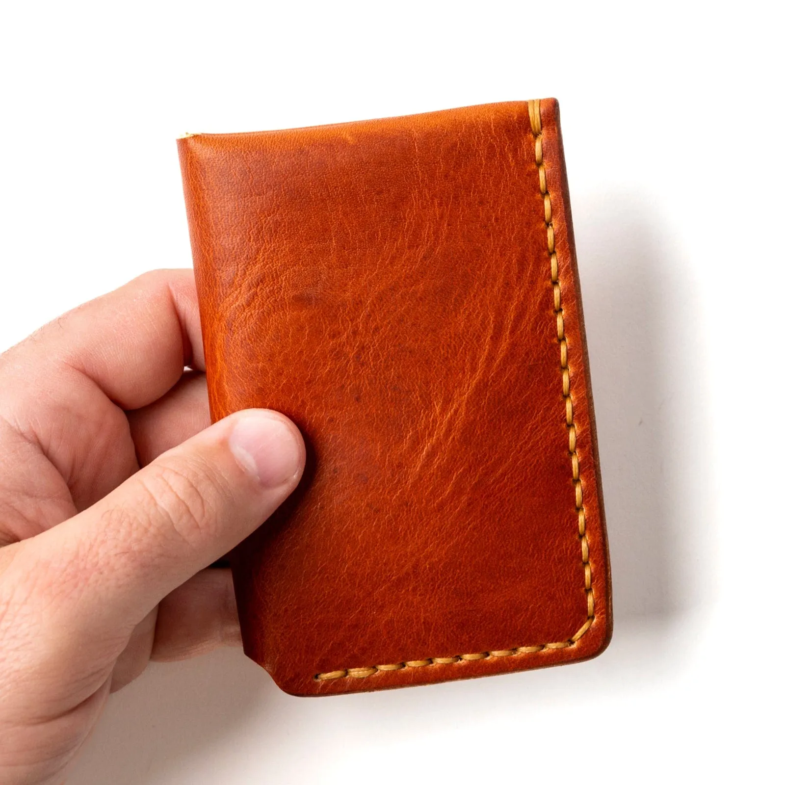 Leather Vertical Wallet - English Tan