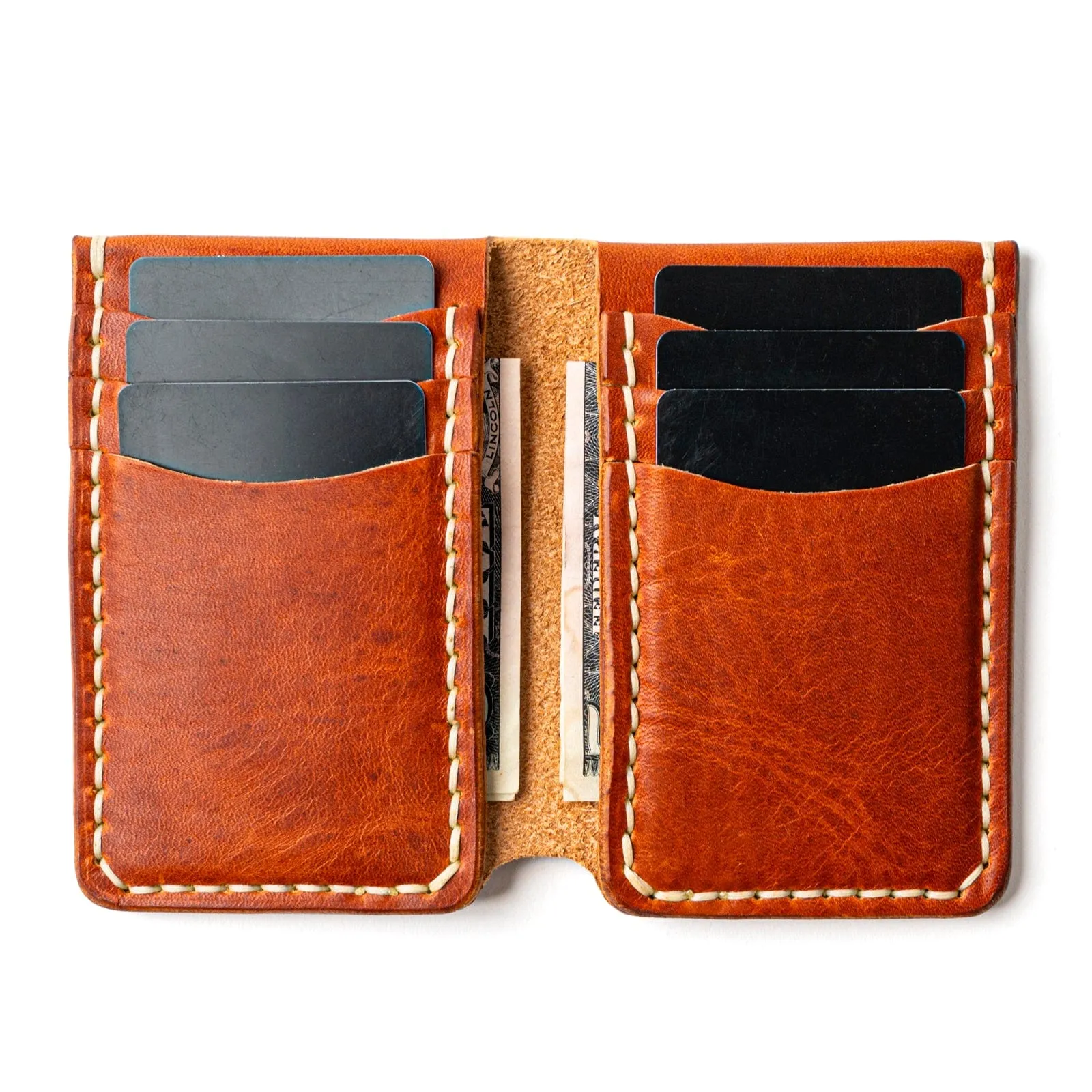 Leather Vertical Wallet - English Tan