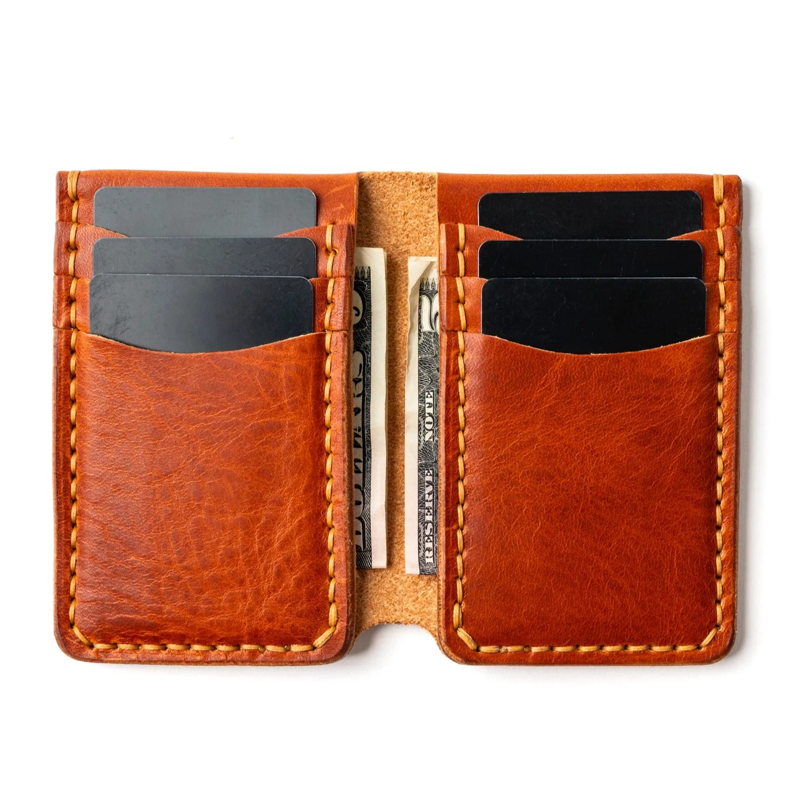 Leather Vertical Wallet - English Tan