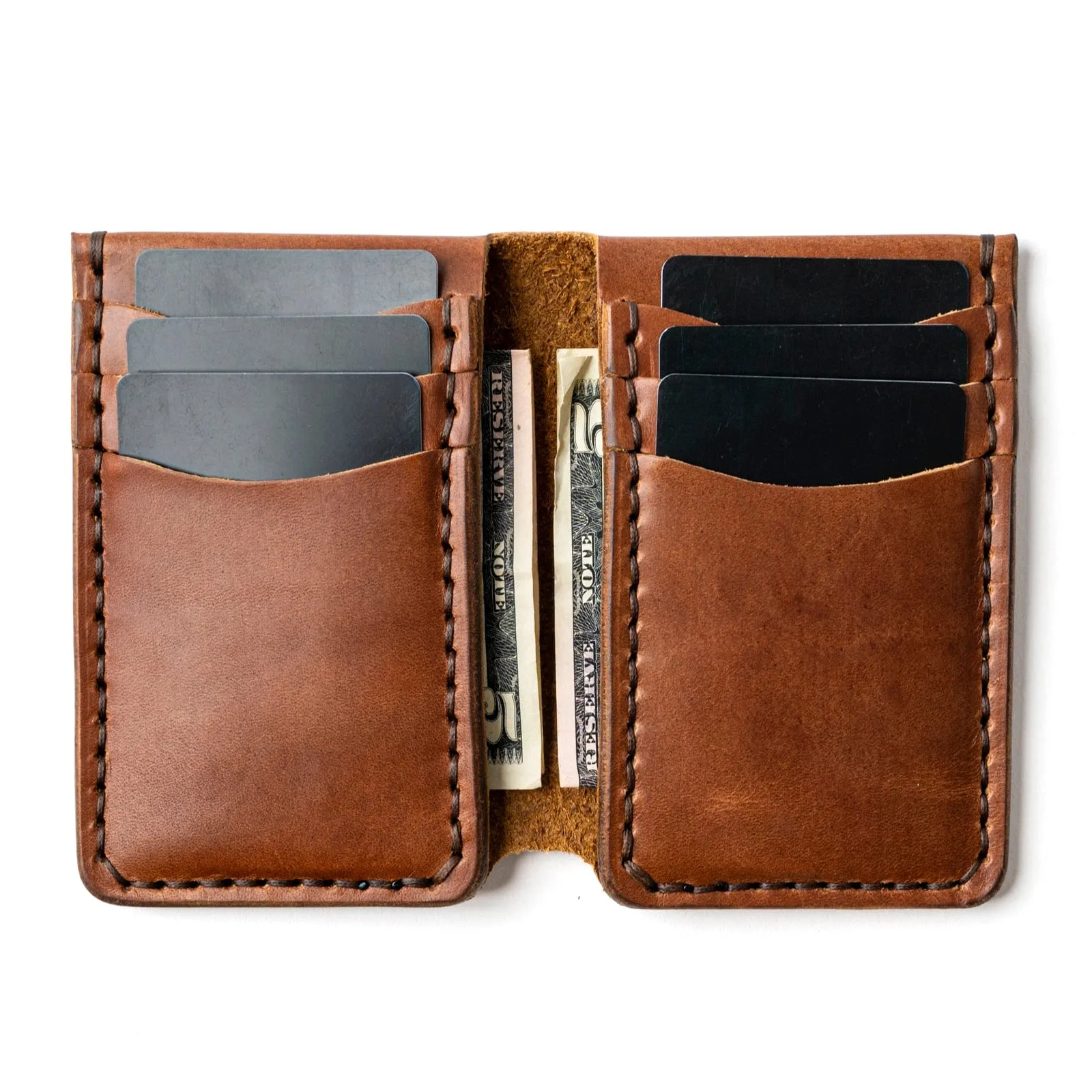 Leather Vertical Wallet - Natural