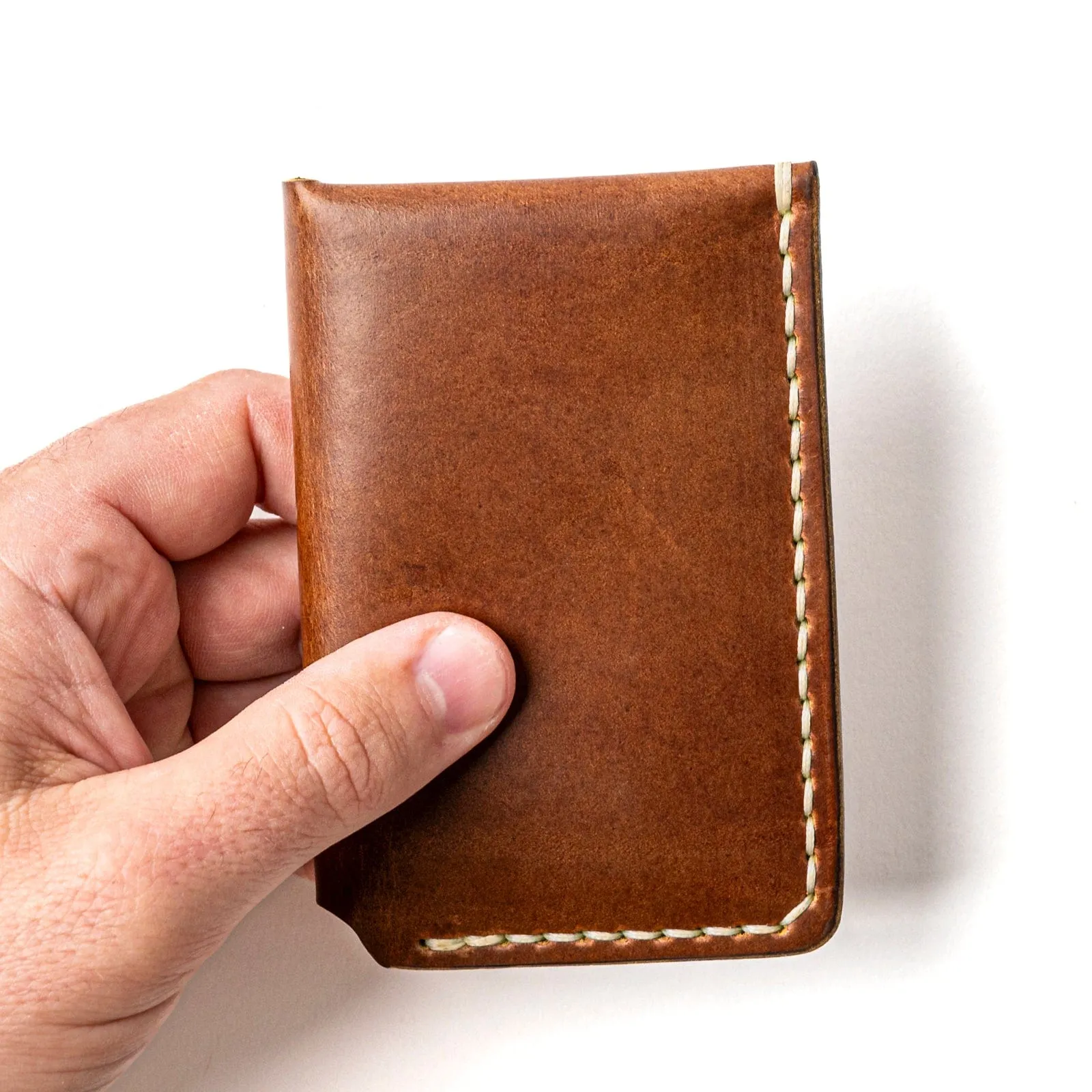 Leather Vertical Wallet - Natural