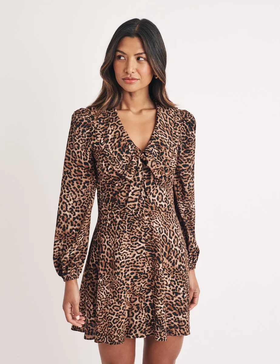 Leopard Print Ottilie Mini Dress