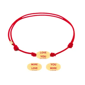 Love You More Hexagon Bolt on a Cord Bracelet