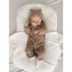 Luna   Luca Baby Bear Jumpsuit - Acorn