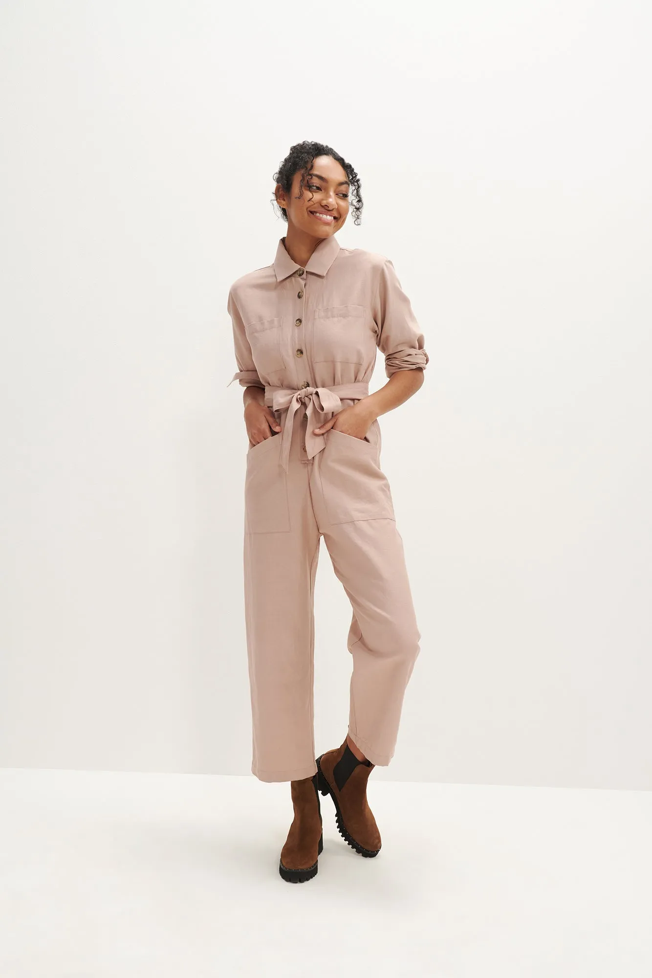 Oceane Femme Fête Jumpsuit - Rose