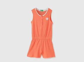 Regular-Fit Round Neck Solid Dungaree