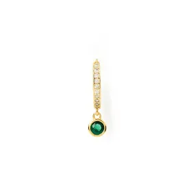 Rhodes Single Stacker Earring - Emerald