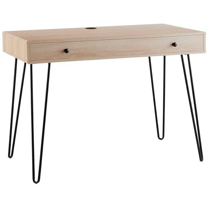 (Scratch & Dent) Brenton Studio Outlet Callay 42W Writing Desk, Blonde Oak/Black