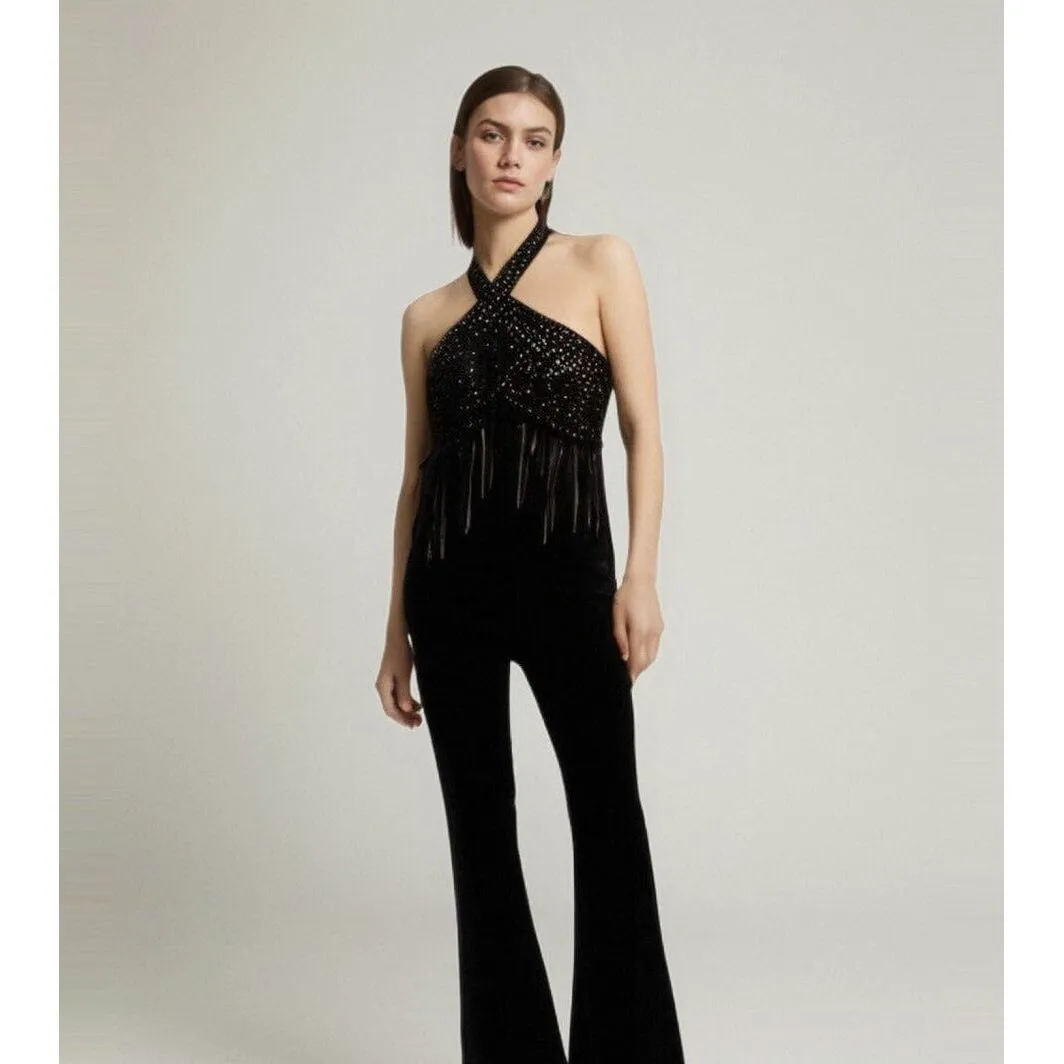 The Doria Sequin Velvet Jumpsuit