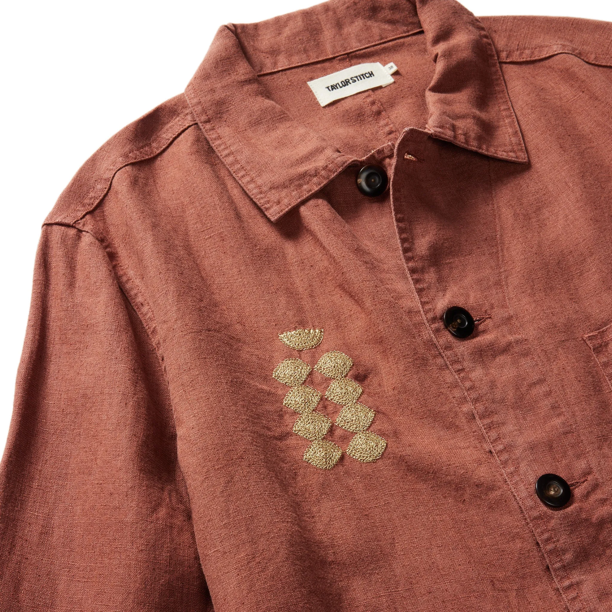 The Embroidered Ojai Jacket in Dried Guajillo Hemp